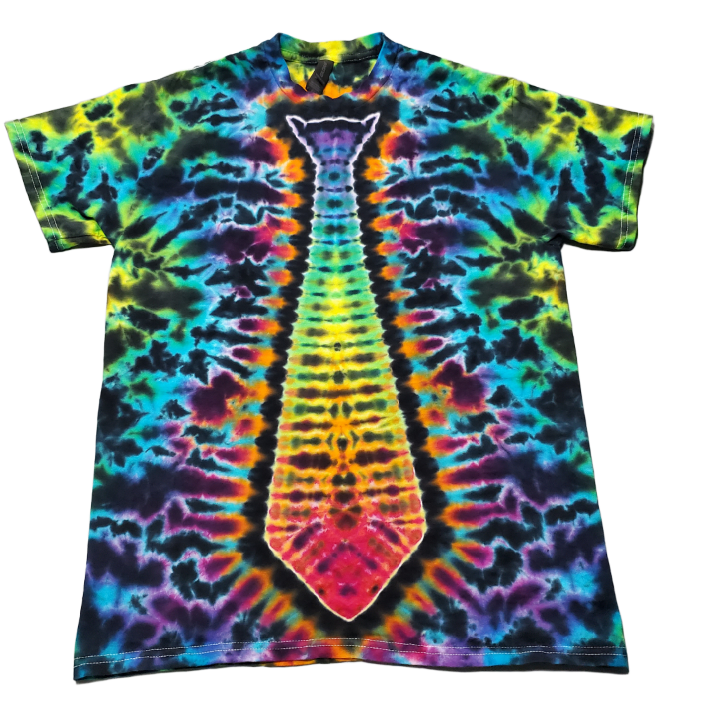 Rainbow Neck Tie Tie Dye Shirt