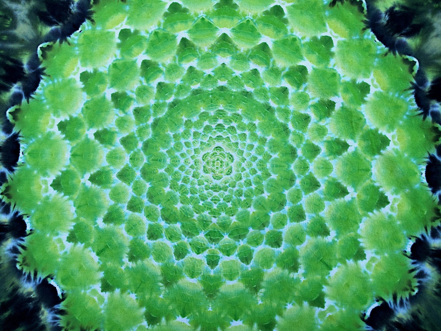 Green Death Skull and Mandala Tie Dye Tapestry 84in x 60in