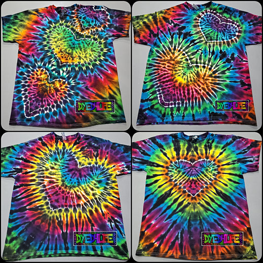 Rainbow Heart Tie Dye T Shirt