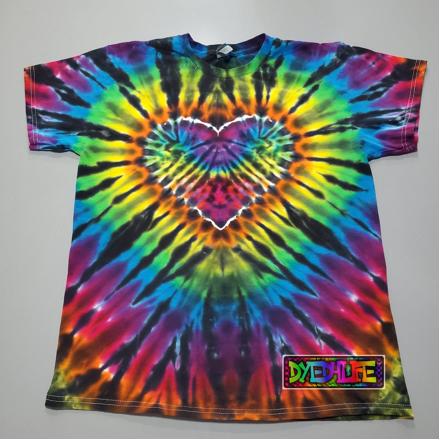 Rainbow Heart Tie Dye T Shirt