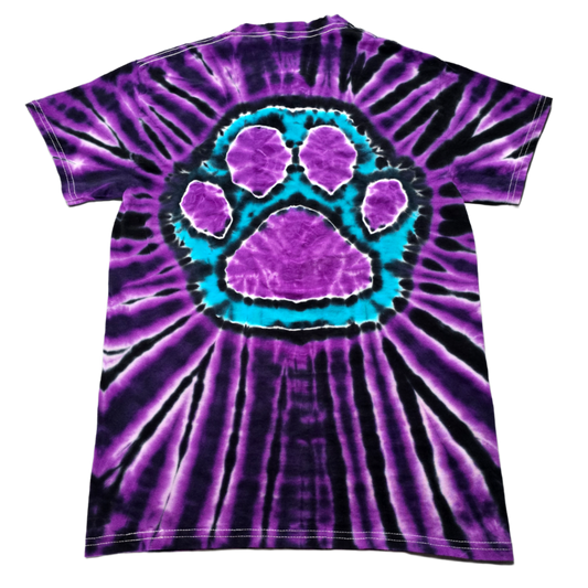 2 Color Dog Paw Print Tie Dye Shirt
