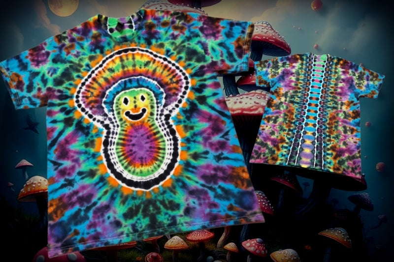 Happy Magic Mushroom with Spinal Design Tie Dye!
