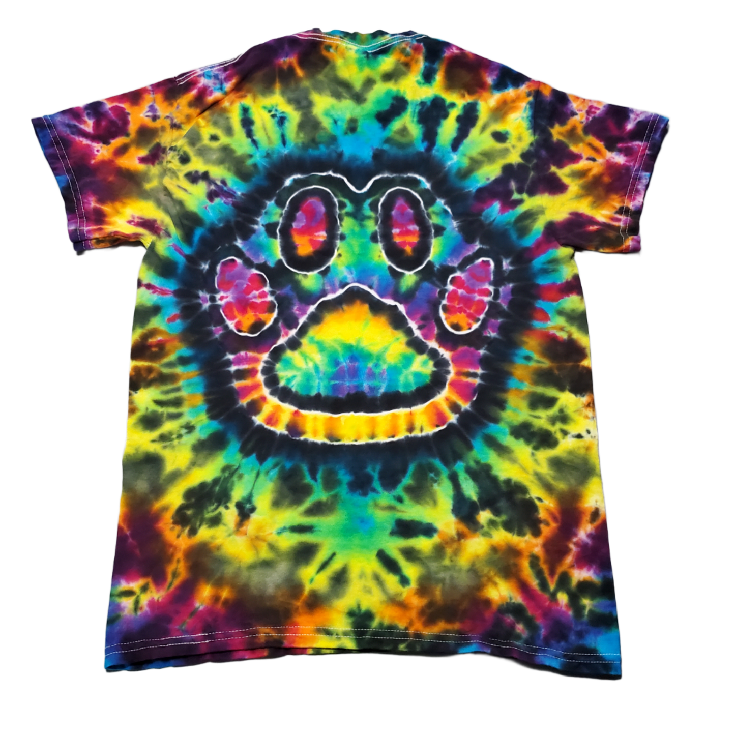 Rainbow Dog Paw Print Tie Dye Shirt