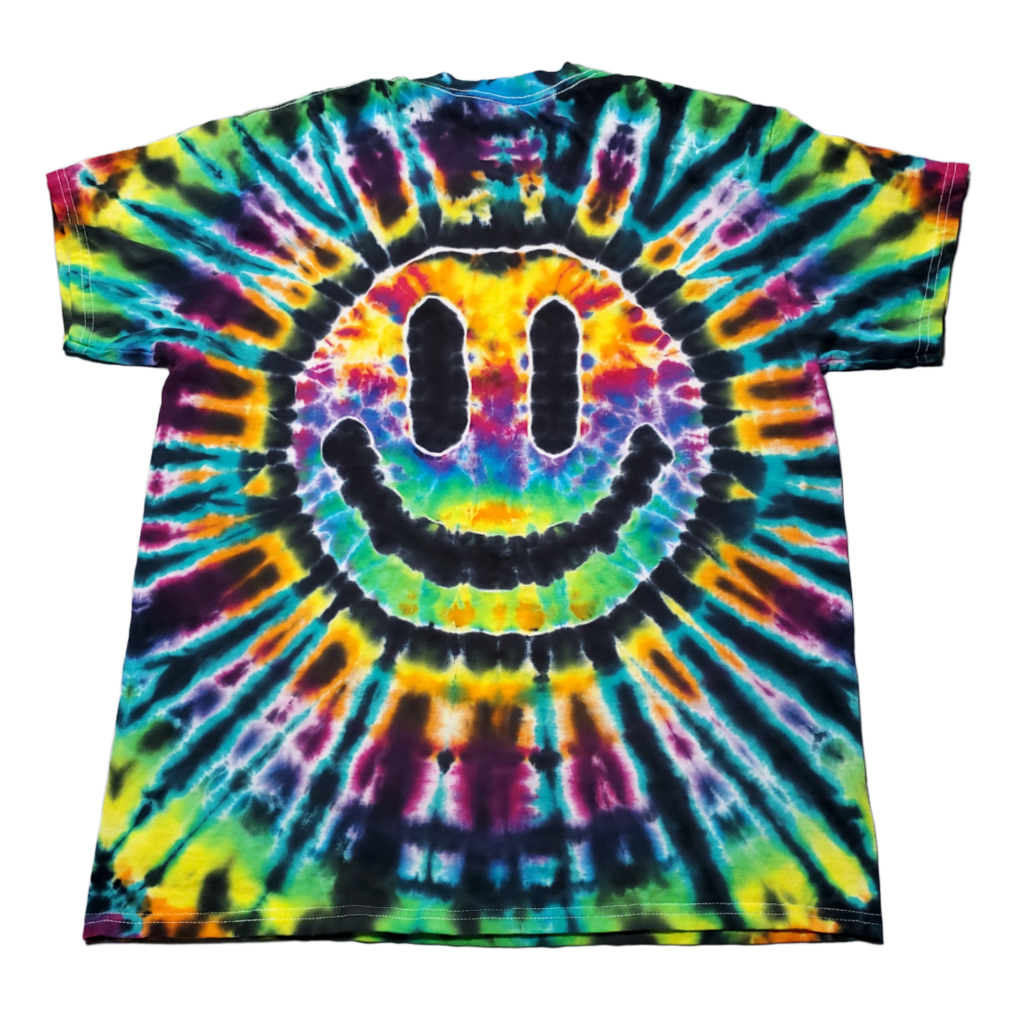 Rainbow Smiley Face Tie Dye T Shirt