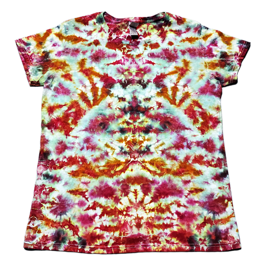 Ladies Medium Mirrored Chaos Mist Dyed Tie Dye Shirt