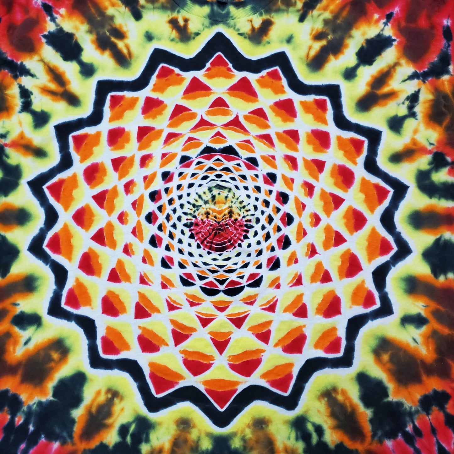 Fire Mandala Tie Dye T Shirt