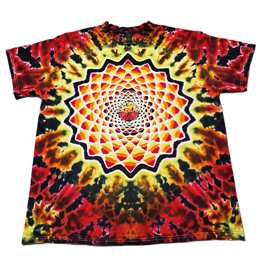 Fire Mandala Tie Dye T Shirt
