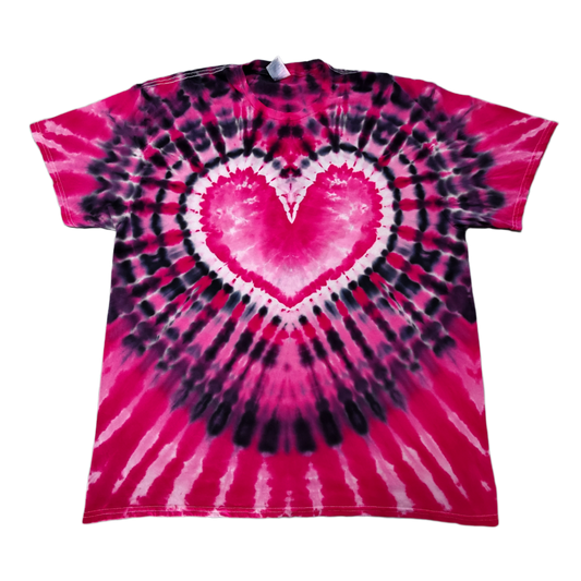 Pink Love Heart Tie Dye Shirt