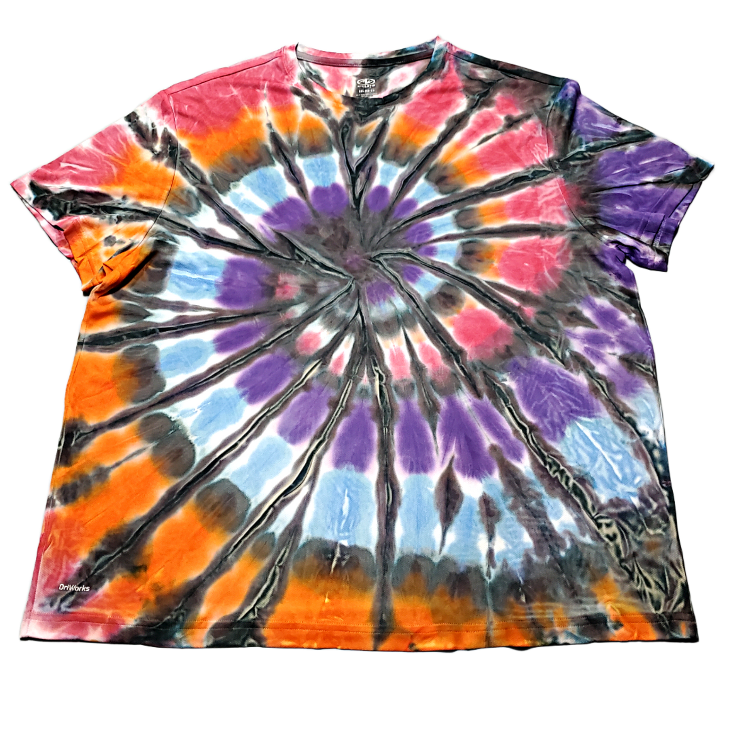 2XL Dry Fit Tie Dye Spiral Pattern Polyester Tie Dye