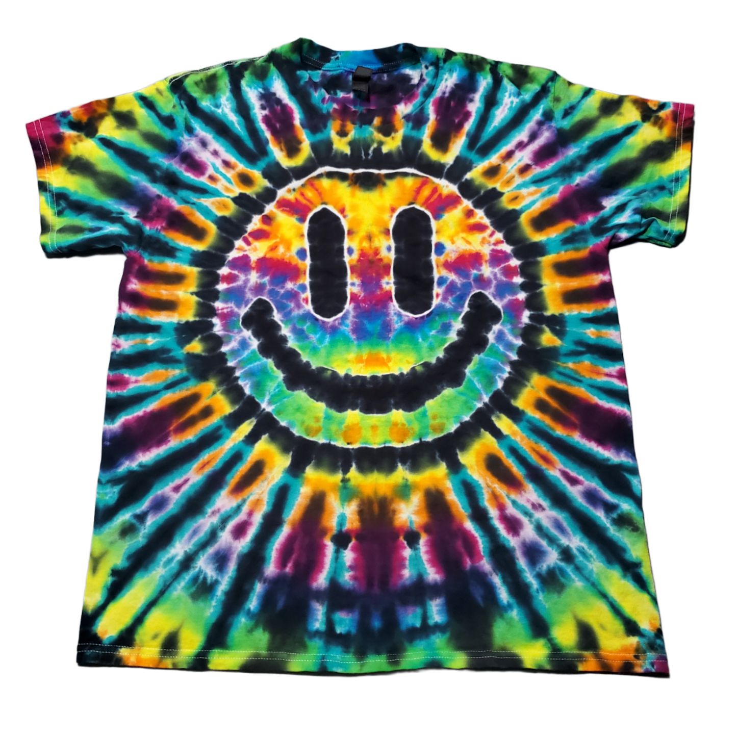 Rainbow Smiley Face Tie Dye T Shirt
