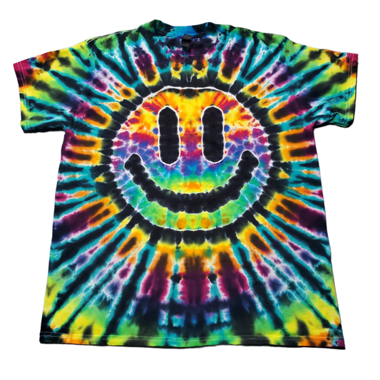 Rainbow Smiley Face Tie Dye T Shirt