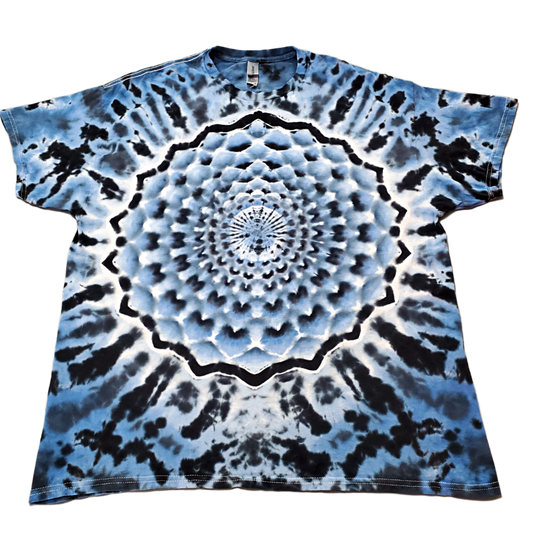 Sky Portal Mandala Blue Gradient Tie Dye Shirt (XL)