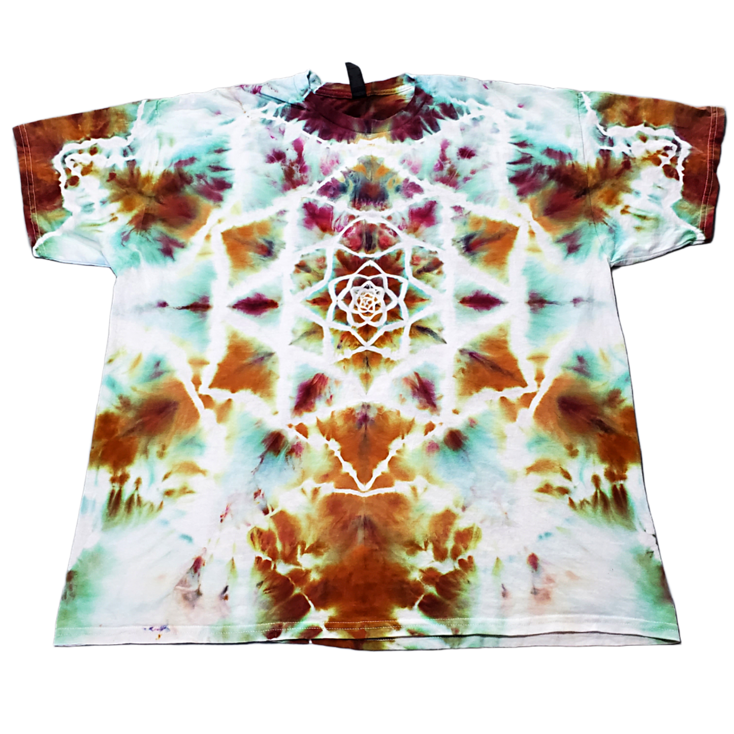 2XL 6 Point Star Mandala Incline Ice Dye Shirt