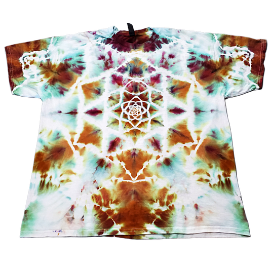 2XL 6 Point Star Mandala Incline Ice Dye Shirt