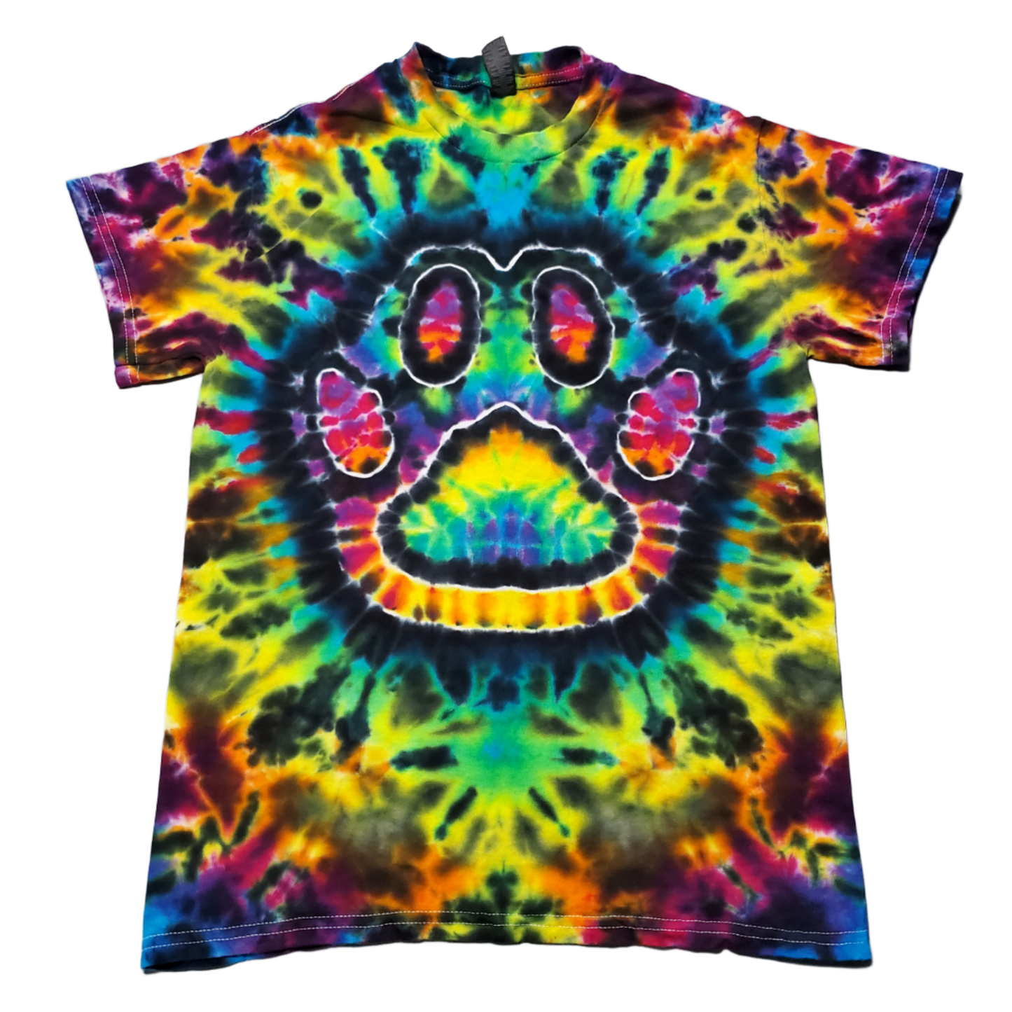 Rainbow Dog Paw Print Tie Dye Shirt